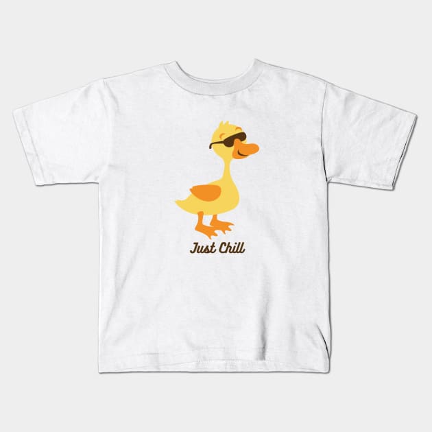 Just chill funny duck Kids T-Shirt by Yula Creative